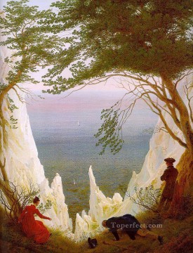  Friedrich Canvas - Chalk Cliffs on Rugen Romantic landscape Caspar David Friedrich Mountain